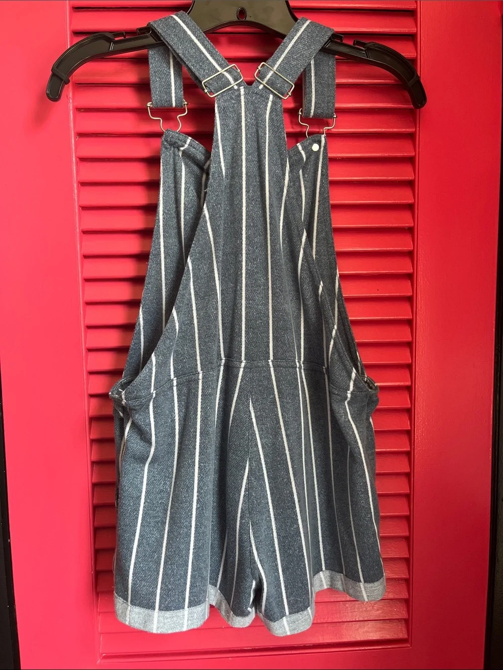 Women’s stripe soft feel jean look style bibs MEDIUM